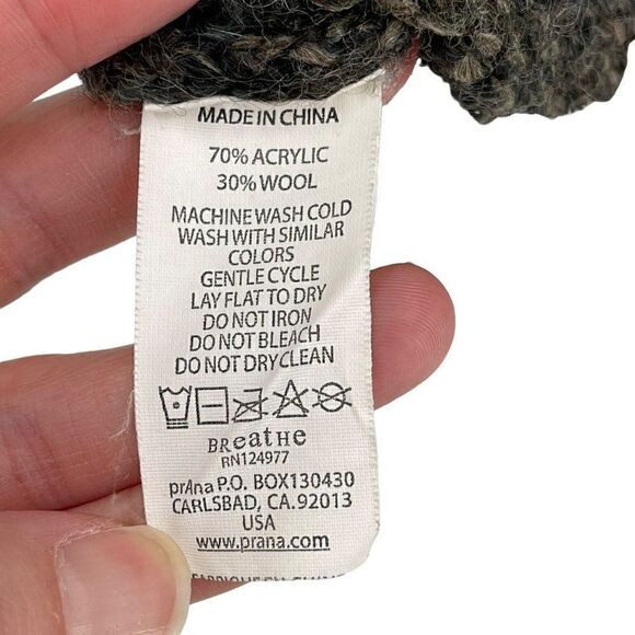 PrAna Amber Duster Sweater Cardigan Wool Blend Button Front Tan Gray Medium - Picture 14 of 14
